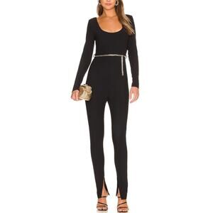 Misha 'Charlize' Black Polyester  Catsuit Size XS
